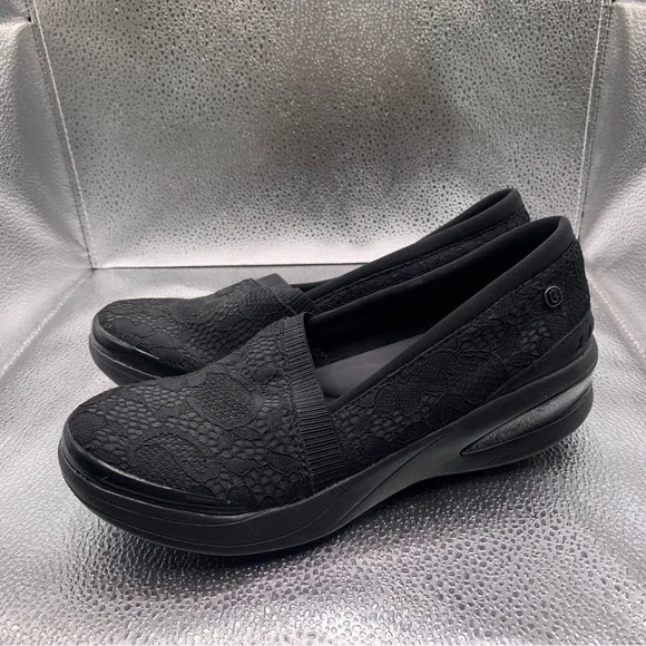 Bzees Slip-On Loafers with Forefoot Strap Detail - Nugget 7M black slip on F5 - Picture 1 of 9